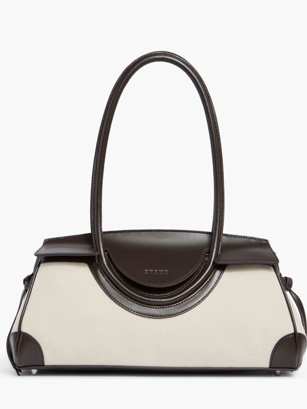Staud Maude Canvas and Leather Shoulder Bag